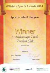 MYFC - Wiltshire Sports Club of the Year 2014